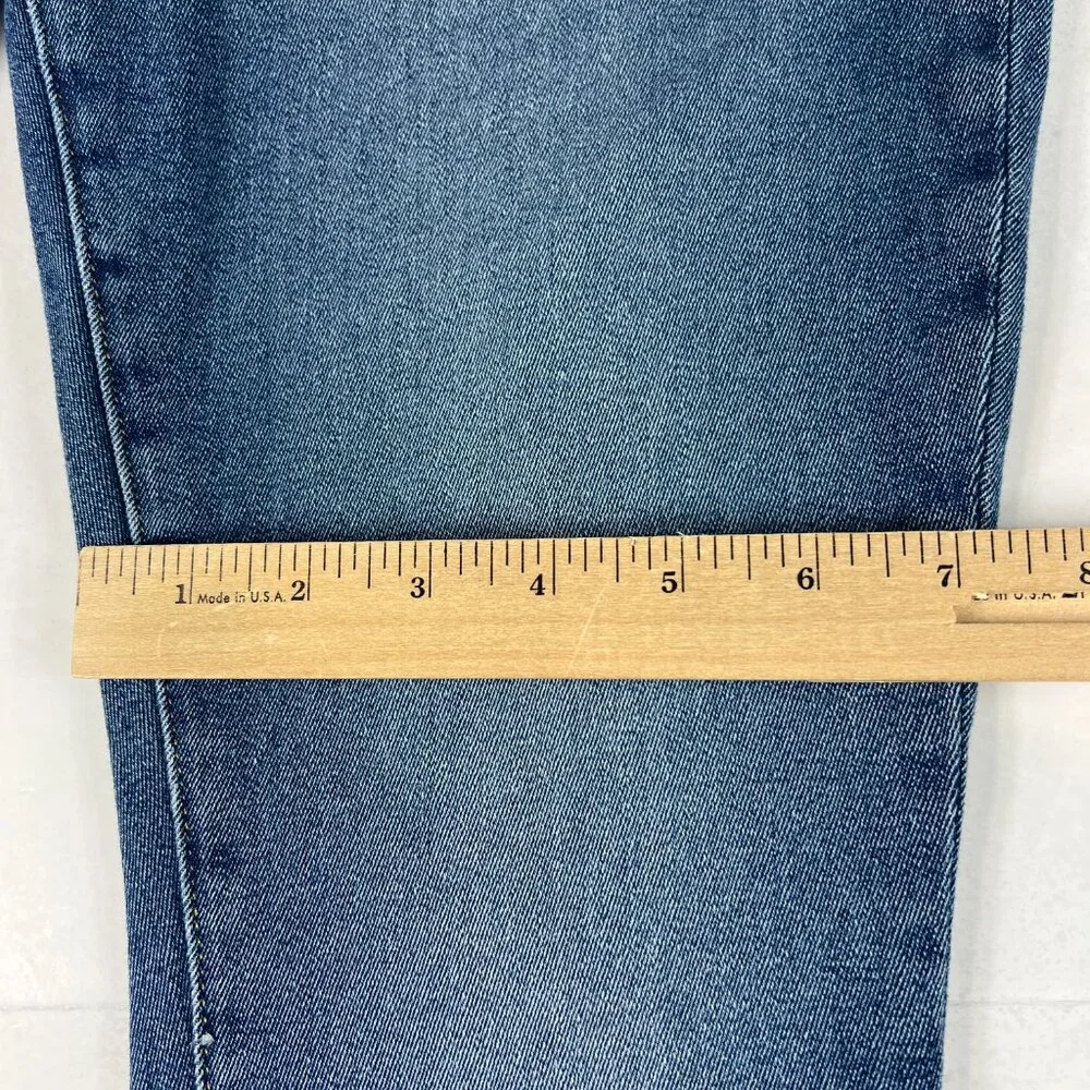 Good American Jeans Women's 12 Good Legs Skinny Ankle Blue Faded Stretch Denim